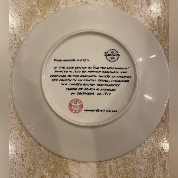 Norman Rockwell Knowles Christmas 1977 Plate - Official Rockwell Society - Picture 3 of 4